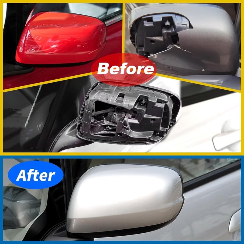 Goholy Car Door Side Rearview Mirror Cover Compatible With Honda Fit Jazz 2009 2010 2011 2012 2013 Housing Rearview Mirror Protective Cover Red Left Side - Image 3